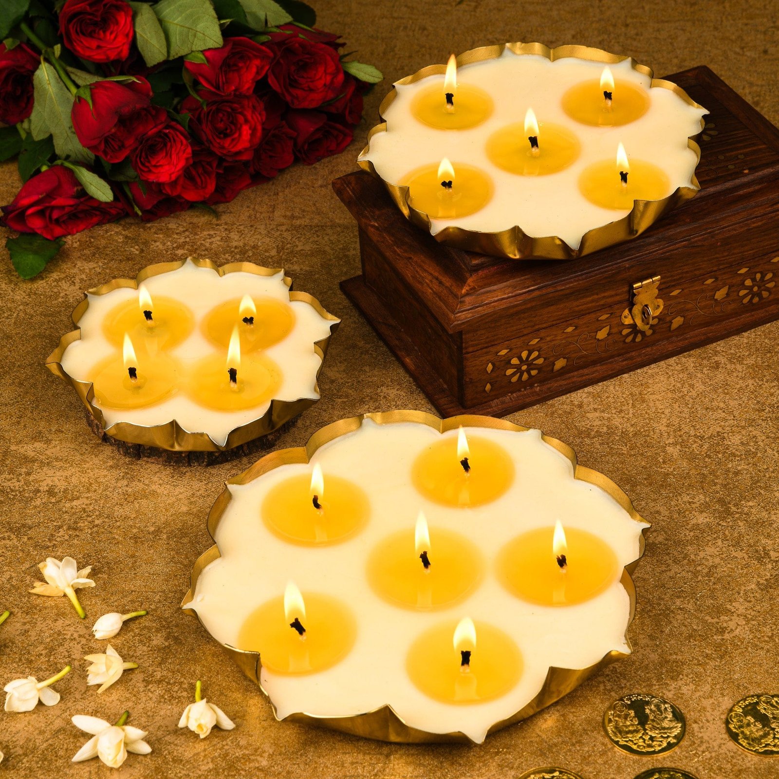 Floral Urli Candle